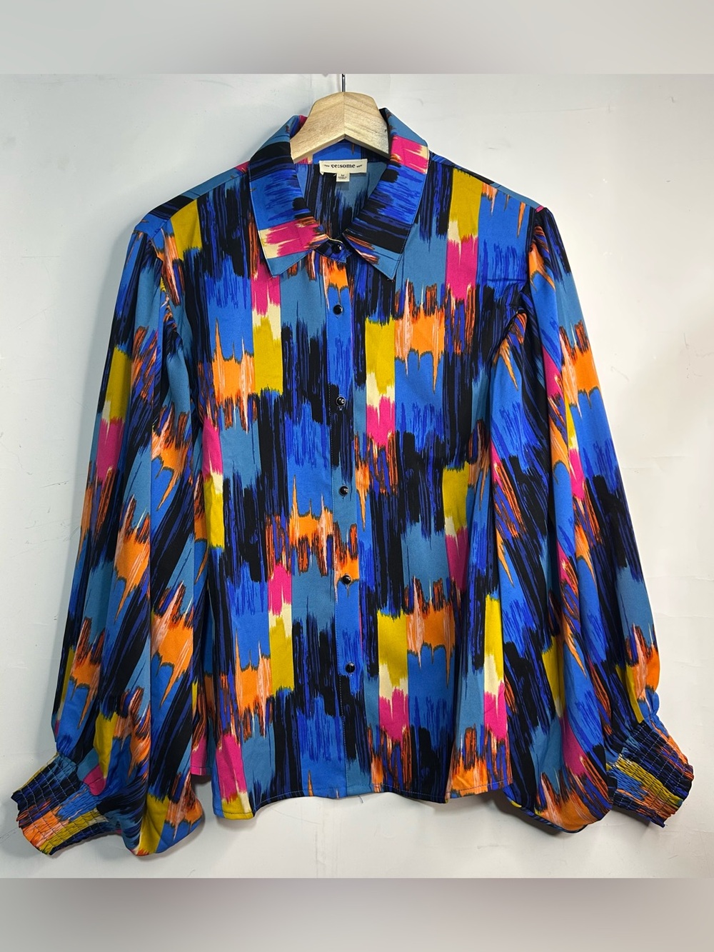 Ee:some Watercolor Balloon Sleeve Blouse Medium